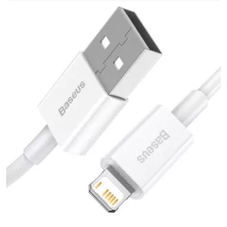 Baseus CALYS-B02 Cablu de încărcare rapidă superior Lightning 2,4A 1,5m alb