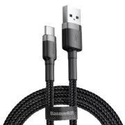 Cablu Cafule Baseus CATKLF-BG1 USB-C 3A 1m Gri/Negru