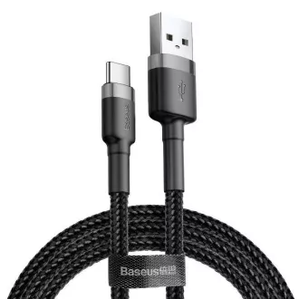 Cablu Cafule Baseus CATKLF-BG1 USB-C 3A 1m Gri/Negru