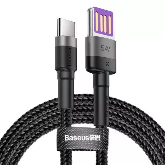 Baseus CATKLF-PG1 Cafule Cablu de date de incarcare rapida USB dublu fata la USB 40W 1m gri/negru