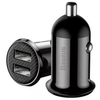 Încărcător auto Baseus CCALP-01 Grain Pro 2xUSB 4.8A Negru