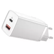 Încărcător rapid Baseus CCGAN2L-B02 GaN2 Lite USB + USB-C 65W Alb