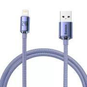 Cablu de date Baseus CAJY000005 Crystal Shine Series USB - Lightning 20W 1.2m violet