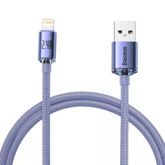Cablu de date Baseus CAJY000005 Crystal Shine Series USB - Lightning 20W 1.2m violet