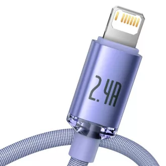 Cablu de date Baseus CAJY000005 Crystal Shine Series USB - Lightning 20W 1.2m violet