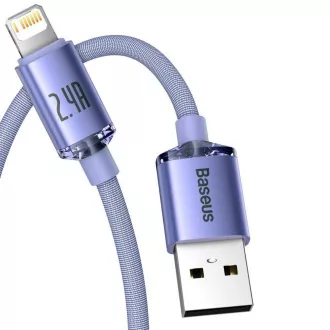 Cablu de date Baseus CAJY000005 Crystal Shine Series USB - Lightning 20W 1.2m violet