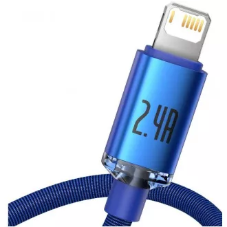 Cablu de date Baseus CAJY000003 Crystal Shine Series USB - Lightning 20W 1.2m Albastru Cablu de date Baseus CAJY000003 Crystal Shine Series USB - Lightning 20W 1.2m Albastru