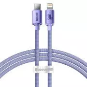 Cablu de date Baseus CAJY000205 Crystal Shine Series USB-C - Lightning 20W 1,2m violet