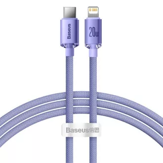 Cablu de date Baseus CAJY000205 Crystal Shine Series USB-C - Lightning 20W 1,2m violet