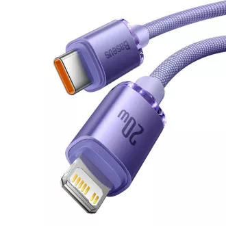 Cablu de date Baseus CAJY000205 Crystal Shine Series USB-C - Lightning 20W 1,2m violet