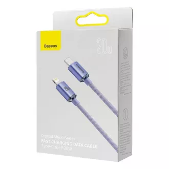 Cablu de date Baseus CAJY000205 Crystal Shine Series USB-C - Lightning 20W 1,2m violet