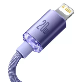 Cablu de date Baseus CAJY000205 Crystal Shine Series USB-C - Lightning 20W 1,2m violet