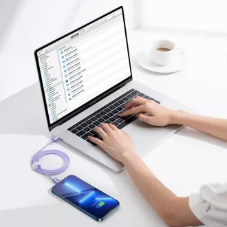 Cablu de date Baseus CAJY000205 Crystal Shine Series USB-C - Lightning 20W 1,2m violet