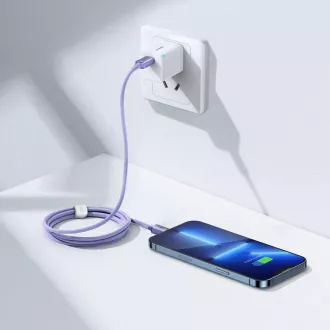 Cablu de date Baseus CAJY000205 Crystal Shine Series USB-C - Lightning 20W 1,2m violet