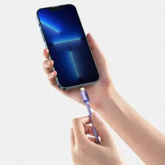 Cablu de date Baseus CAJY000205 Crystal Shine Series USB-C - Lightning 20W 1,2m violet