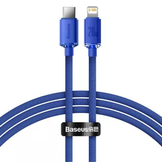 Cablu de date Baseus CAJY000203 Crystal Shine Series USB-C - Lightning 20W 1,2m Albastru