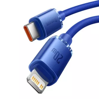 Cablu de date Baseus CAJY000203 Crystal Shine Series USB-C - Lightning 20W 1,2m Albastru