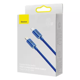 Cablu de date Baseus CAJY000203 Crystal Shine Series USB-C - Lightning 20W 1,2m Albastru