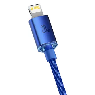 Cablu de date Baseus CAJY000203 Crystal Shine Series USB-C - Lightning 20W 1,2m Albastru