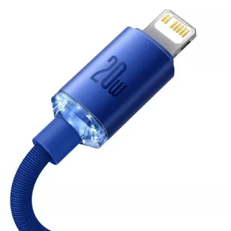 Cablu de date Baseus CAJY000203 Crystal Shine Series USB-C - Lightning 20W 1,2m Albastru