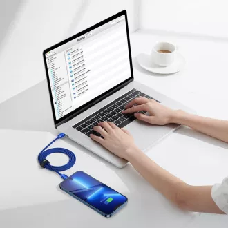 Cablu de date Baseus CAJY000203 Crystal Shine Series USB-C - Lightning 20W 1,2m Albastru