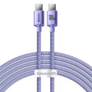 Cablu de date Baseus CAJY000705 Crystal Shine Series USB-C - USB-C 100W 2m violet