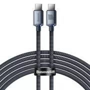 Cablu de date Baseus CAJY000701 Crystal Shine Series USB-C - USB-C 100W 2m negru