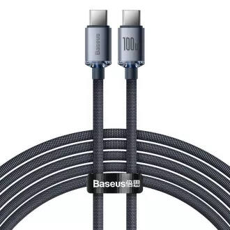Cablu de date Baseus CAJY000701 Crystal Shine Series USB-C - USB-C 100W 2m negru