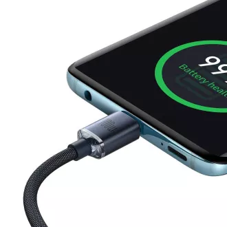 Cablu de date Baseus CAJY000701 Crystal Shine Series USB-C - USB-C 100W 2m negru