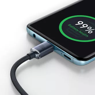 Cablu de date Baseus CAJY000701 Crystal Shine Series USB-C - USB-C 100W 2m negru