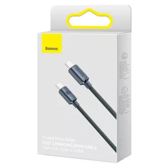 Cablu de date Baseus CAJY000701 Crystal Shine Series USB-C - USB-C 100W 2m negru