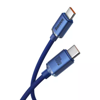 Cablu de date Baseus CAJY000703 Crystal Shine Series USB-C - USB-C 100W 2m Albastru