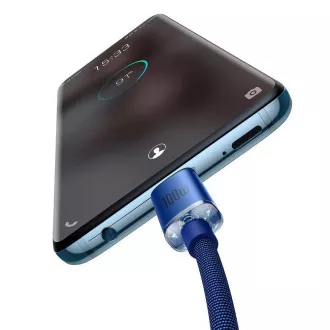Cablu de date Baseus CAJY000703 Crystal Shine Series USB-C - USB-C 100W 2m Albastru