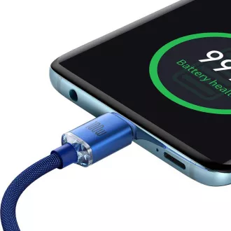 Cablu de date Baseus CAJY000703 Crystal Shine Series USB-C - USB-C 100W 2m Albastru