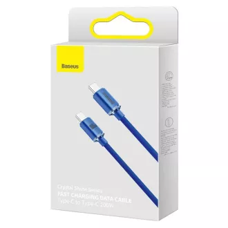 Cablu de date Baseus CAJY000703 Crystal Shine Series USB-C - USB-C 100W 2m Albastru