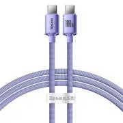 Cablu de date Baseus CAJY000605 Crystal Shine Series USB-C - USB-C 100W 1,2m violet
