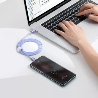 Cablu de date Baseus CAJY000605 Crystal Shine Series USB-C - USB-C 100W 1,2m violet