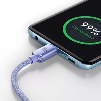 Cablu de date Baseus CAJY000605 Crystal Shine Series USB-C - USB-C 100W 1,2m violet