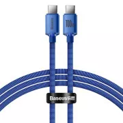 Cablu de date Baseus CAJY000603 Crystal Shine Series USB-C - USB-C 100W 1,2m Albastru