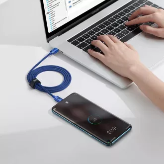 Cablu de date Baseus CAJY000603 Crystal Shine Series USB-C - USB-C 100W 1,2m Albastru