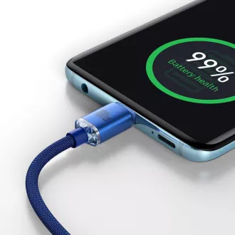 Cablu de date Baseus CAJY000603 Crystal Shine Series USB-C - USB-C 100W 1,2m Albastru