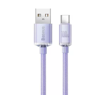 Cablu de date Baseus CAJY000505 Crystal Shine Series USB - USB-C 100W 2m violet
