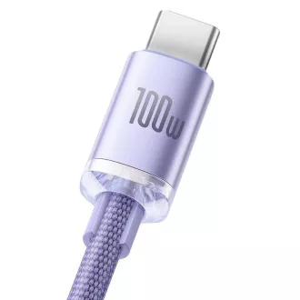 Cablu de date Baseus CAJY000505 Crystal Shine Series USB - USB-C 100W 2m violet