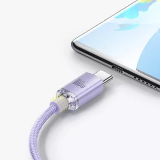 Cablu de date Baseus CAJY000505 Crystal Shine Series USB - USB-C 100W 2m violet
