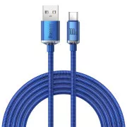 Cablu de date Baseus CAJY000503 Crystal Shine Series USB - USB-C 100W 2m Albastru