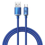 Cablu de date Baseus CAJY000403 Crystal Shine Series USB - USB-C 100W 1,2m Albastru