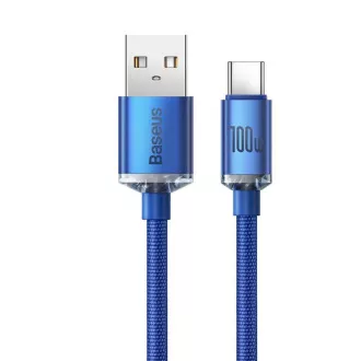 Cablu de date Baseus CAJY000403 Crystal Shine Series USB - USB-C 100W 1,2m Albastru