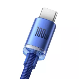 Cablu de date Baseus CAJY000403 Crystal Shine Series USB - USB-C 100W 1,2m Albastru