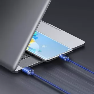 Cablu de date Baseus CAJY000403 Crystal Shine Series USB - USB-C 100W 1,2m Albastru