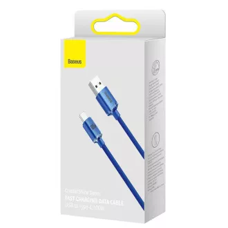 Cablu de date Baseus CAJY000403 Crystal Shine Series USB - USB-C 100W 1,2m Albastru